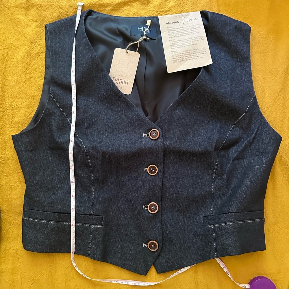 FEMKIT dark denim vest size 42 - Picture 8 of 9